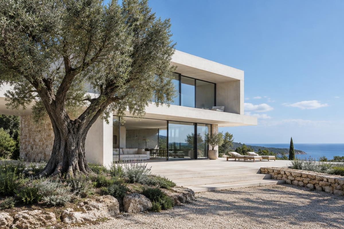 Maison contemporaine en Méditerranée